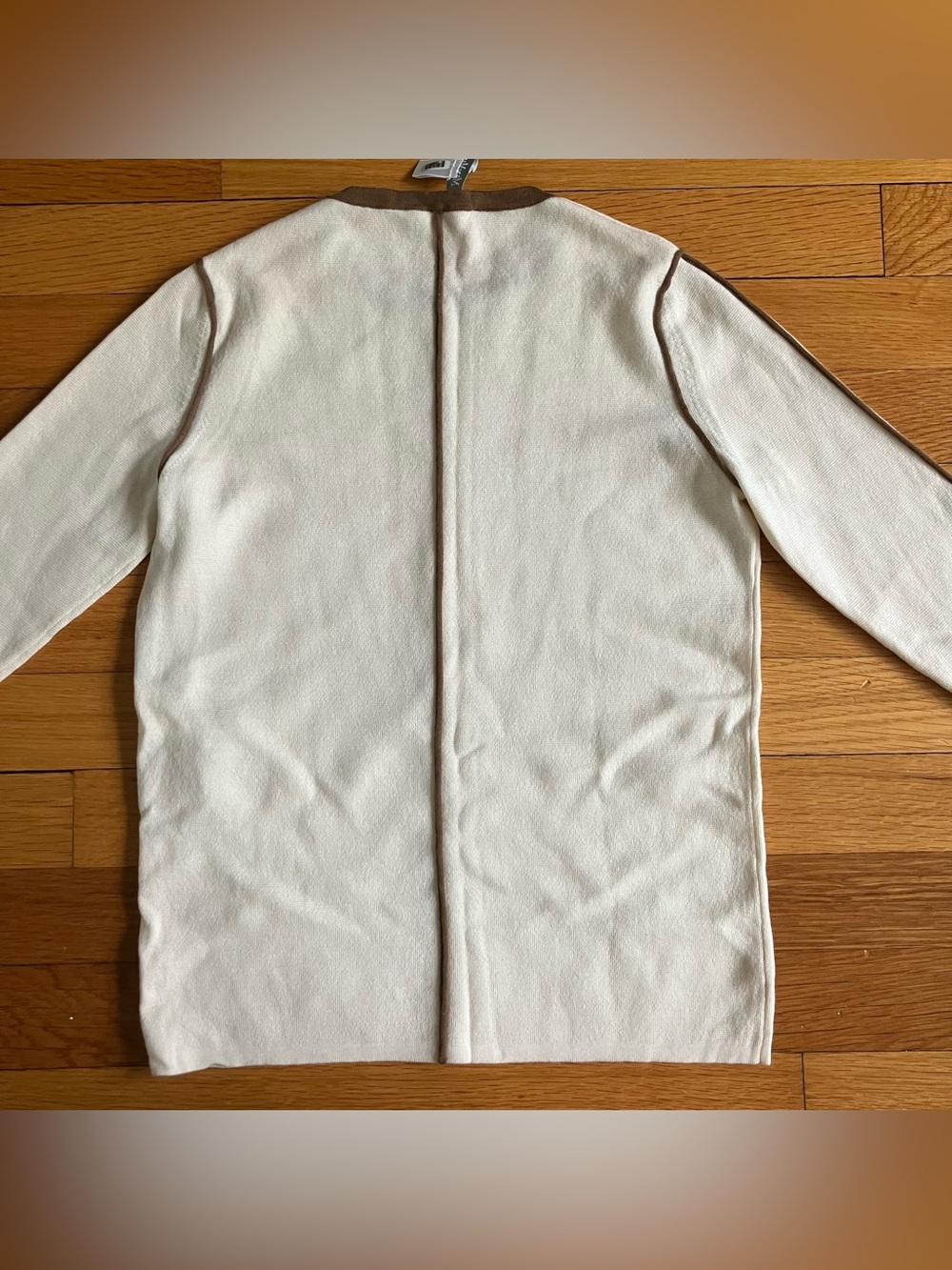 MaxMara Cream Brown Knit Wool Minimalist Sophisticate Sweater XS Extra Small - Picture 10 of 10